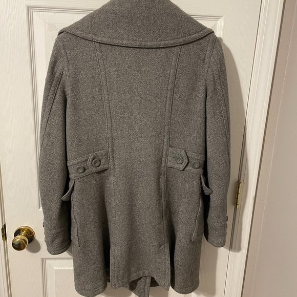 Grey Wool Pea Coat Great Condition - Picture 2 of 5
